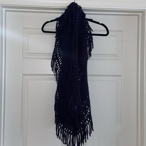 Navy fringe infinity Scarf